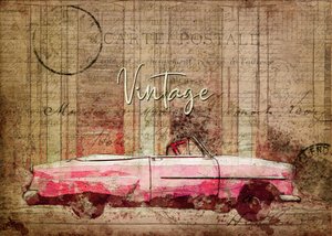 Vintage-rosa bil