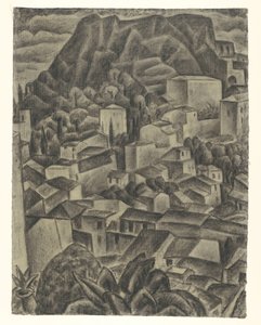 Italiensk bergsby av Leo Gestel (signed by artist)