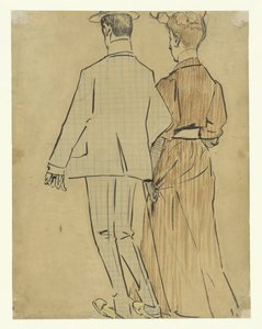 gående par av Leo Gestel (signed by artist)