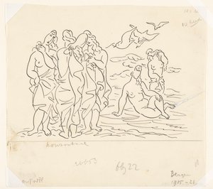 Badgäster (skiss) av Leo Gestel