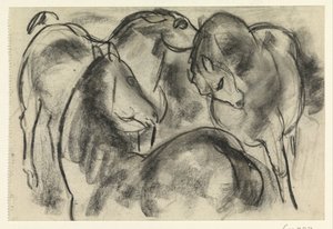 Tre hästar av Leo Gestel
