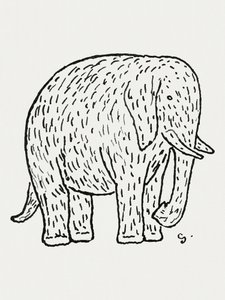 Elefant (ca 1891–1941) – teckning i hög upplösning av Leo Gestel av Leo Gestel