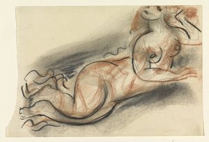 Liggande naken kvinna av Leo Gestel