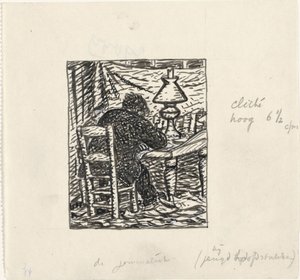 Man skriver vid ett bord av Leo Gestel