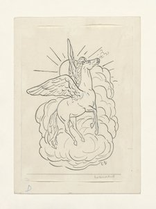 Pegasus flyger framför molnen (1891–1941) av Leo Gestel
