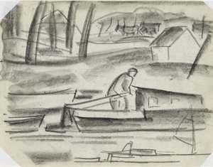 Skeppare vid rodret av Leo Gestel