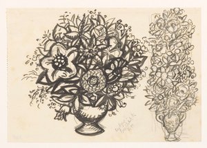 Två vaser med blommor av Leo Gestel