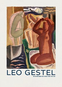 Två badande kvinnor och en brofigur av Leo Gestel