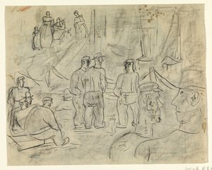 Fiskare i en hamn av Leo Gestel