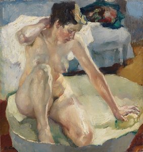 Au bain II - In the Bath II, av Putz, Leo (1869-1940). Olja på duk