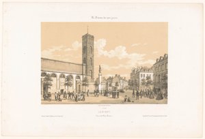 Utsikt över Place Bisson i Lorient Lorient. Vue de la place Bisson (titel på objekt) Contemporary France (serietitel) La France de nos jours (serietitel på objekt) av Leon Auguste Asselineau