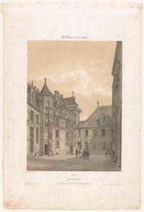 Utsikt över innergården till Palais Jacques-Coeur i Bourges Bourges. Vue interior de la maison de Jacques Coeur (titel på objekt) Contemporary France (serietitel) La France de nos jours (serietitel på objekt) av Leon Auguste Asselineau