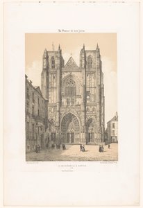 Utsikt över katedralen St. Peter och St. Paul i Nantes La cathédrale à Nantes (titel på objekt) Contemporary France (serietitel) La France de nos jours (serietitel på objekt) av Leon Auguste Asselineau
