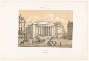 Utsikt över Théâtre Graslin i Nantes Nantes. Vue du theater (titel på objekt) Contemporary France (serietitel) La France de nos jours (serietitel på objekt) av Leon Auguste Asselineau