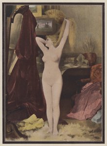 Modellen (färg litho) av Leon Auguste Cesar Hodebert