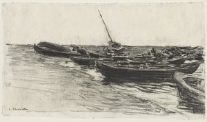 Båtar på stranden, ca. 187481. av Leon-Augustin Lhermitte