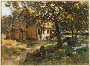 Stuga, Normandie, 1900 av Leon Augustin Lhermitte