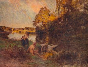Badaren, 1907, 1938 av Leon Augustin Lhermitte