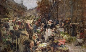 Les Halles, studie för en målning för Salon des Lettres på Hotel de Ville, Paris, beställd 1889