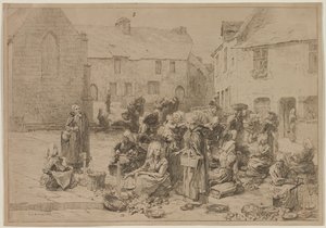 Äppelmarknaden i Landerneau, 1878. av Leon Augustin Lhermitte