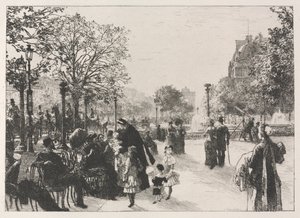 Tuileriernas trädgårdar. av Leon-Augustin Lhermitte