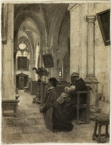 Kvinnor ber i kyrkan av Leon Augustin Lhermitte
