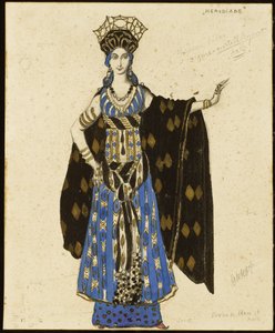En kostymdesign för "Salome": Herodiade, av Leon Bakst