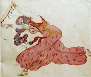 Almee. Kostymdesign för baletten Sheherazade av N. Rimsky-Korsakov, 1910