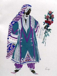 Kostymdesign (akvarell på papper) av Leon Bakst