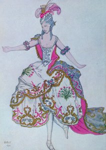 Kostymdesign för The Fairy Carnation, från Sleeping Beauty av Leon Bakst