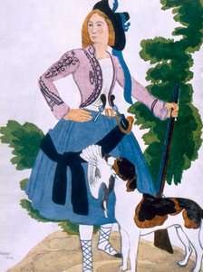 Kostymdesign för Jättinnan, 1922 av Leon Bakst