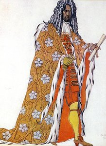 Kostymdesign för Ceremonimästaren, från Törnrosa av Leon Bakst