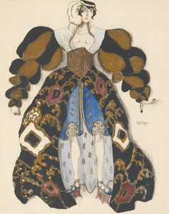 Kostymdesign för Baletten La Légende de Joseph av R. Strauss av Leon Bakst