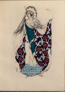 Kostymdesign för baletten Artemis besvärad av Paul Paray, 1922 av Leon Bakst