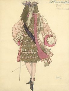 Kostymdesign för baletten Törnrosa av P. Tchaikovsky av Leon Bakst