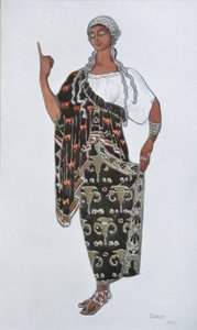 Kostymdesign för operan Fedra av Ildebrando Pizzetti, 1917 av Leon Bakst