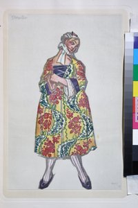 Kostym för baletten "kvinnor på gott humör" i regi av Carlo Goldoni av Leon Bakst