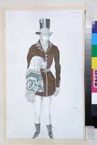Kostym för balett Les Papillons av Robert Schumann - Verk av Leon Bakst (1866-1924), litografi 1912 - (Dräktdesign för balett Les Papillons av Robert Schumann, av Leon Bakst, Färglitografi av Leon Bakst