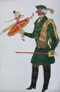 engelsman. Kostymdesign för baletten The Magic Toy Shop av G. Rossini, 1919 av Leon Bakst