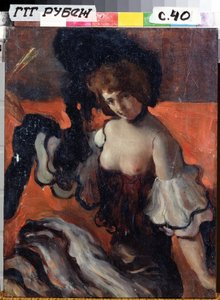 På en restaurang, dam i svart av Leon Bakst