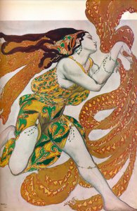 Narcisse: En Bacchante. Kostymdesign för dansen Narcisse, 1911 av Leon Bakst