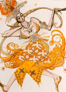 Eldfågeln, kostym för Eldfågeln, baletten av igor Stravinsky, 1910 av Leon Bakst