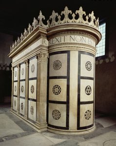 Den heliga gravens lilla tempel i Capella Rucellai, 1467 (marmor)