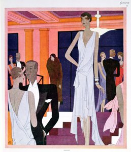 Miramar i Cannes, modetallrik från tidningen "Femina", december 1928 (lito i färg) av Leon Benigni