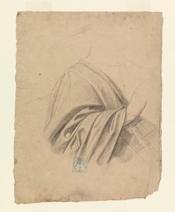 Ritning, draperistudie, 1886-92 av Leon Dabo