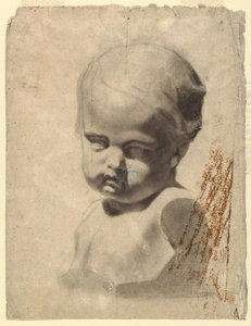 Teckning, Studie till byst av ett barn (efter gipsavgjutning), 1881-92 av Leon Dabo