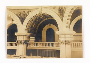 Utsikt över Central Chamber of the Roswell P. Flower Memorial Library, Watertown, New York: Pendentive Decorations