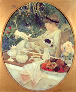 Te i trädgården, 1910