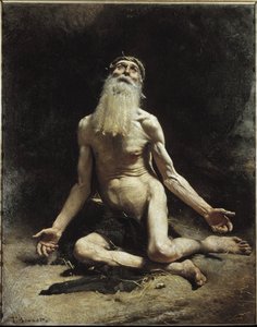 Job - Målning av Leon Bonnat (1833-1922), olja på duk