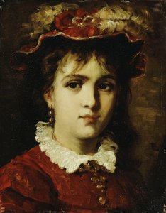 Porträtt av en ung flicka, 1876 av Leon Joseph Florentin Bonnat